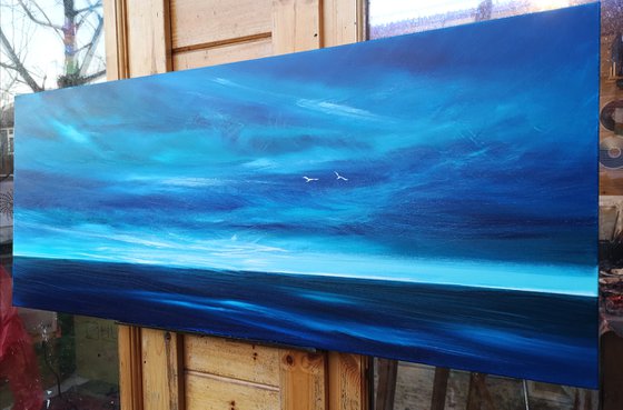 Morning Light in Blue - seascape, emotional, panoramic