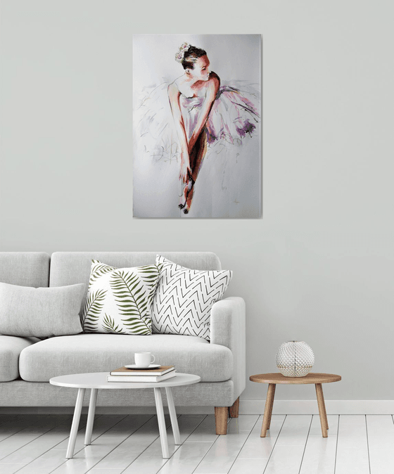 Purity  -Ballerina Painting on Paper