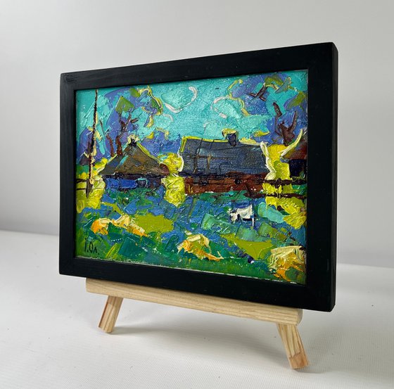 Moonlit night in the village