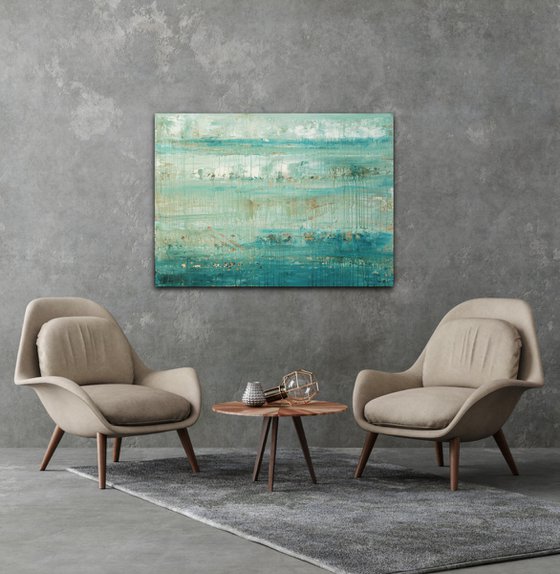 Aquamarine - Large Minimalist Seascape Painting