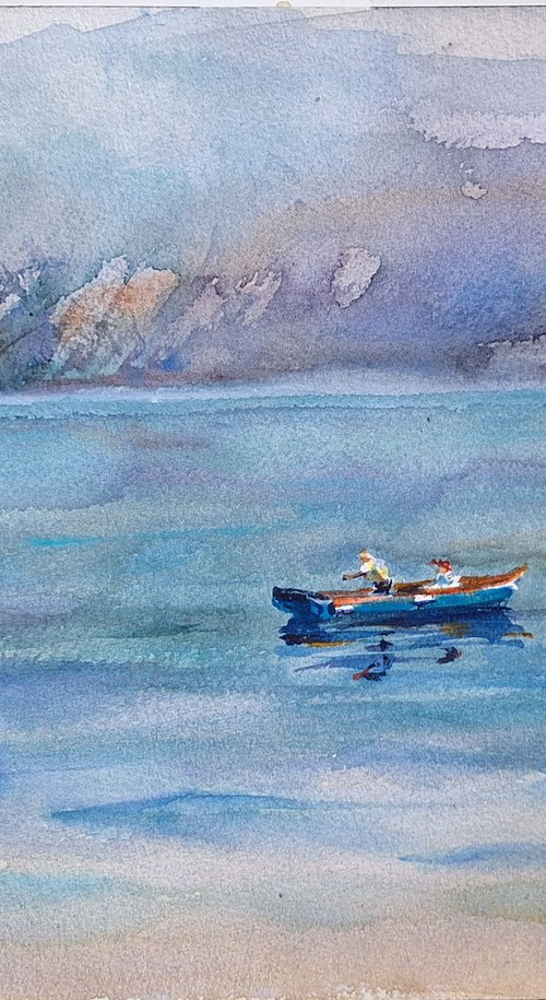 Garda. Fishing Boat by Irina Bibik-Chkolian