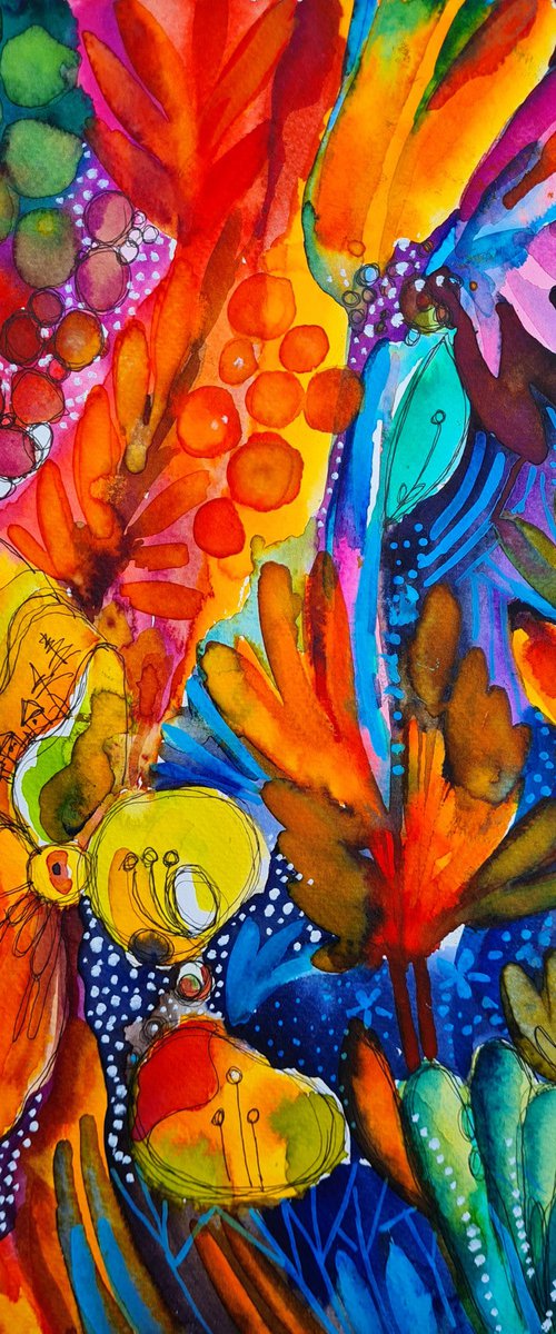 Saturday dreams in the garden (30x40cm) by Simon Tünde