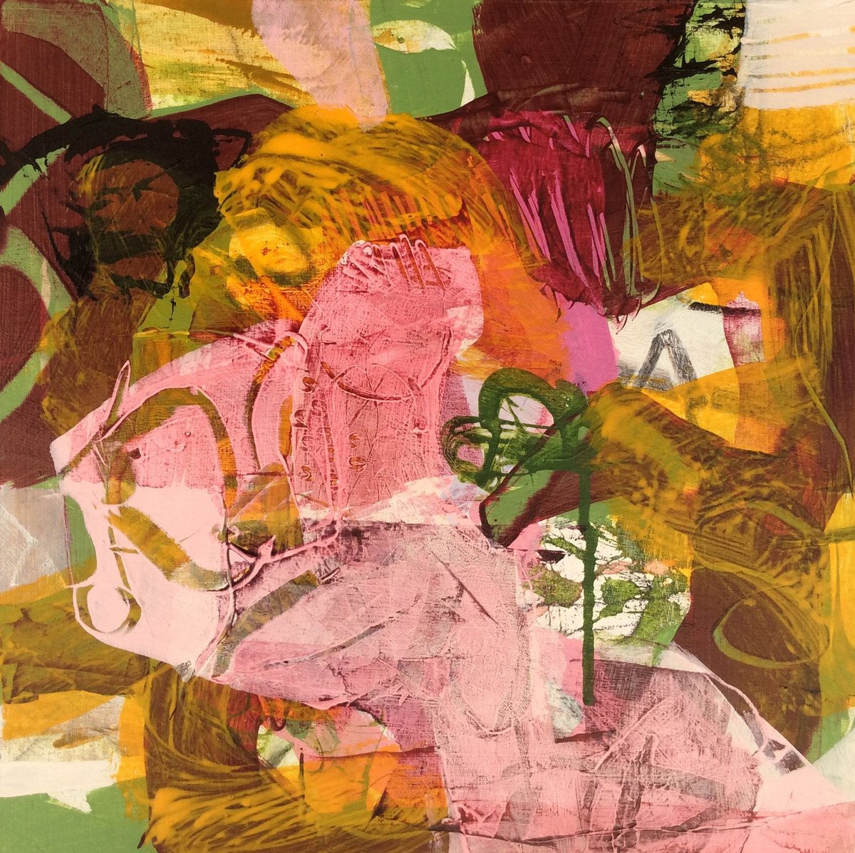 Abstract Painting By Linda Coppens, 12 X 12", Pleasant Discoveries 2, Original Artwork