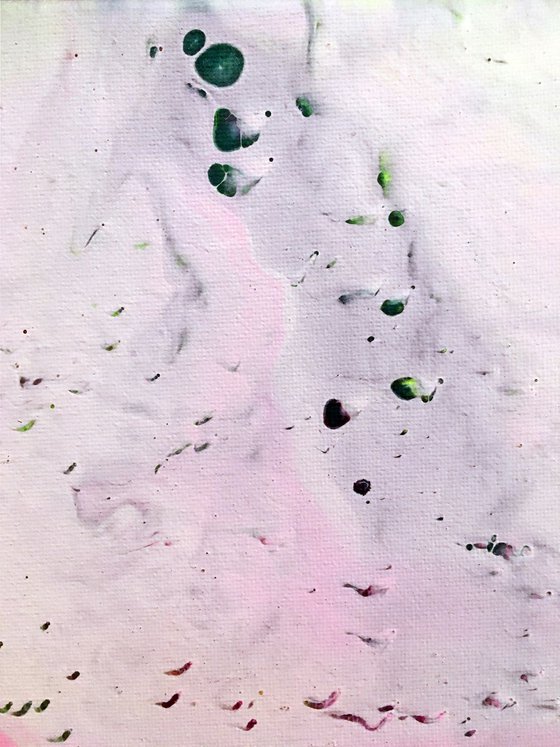 "Pink Tsunami" - Original Abstract PMS Fluid Acrylic Painting - 16 x 20 inches