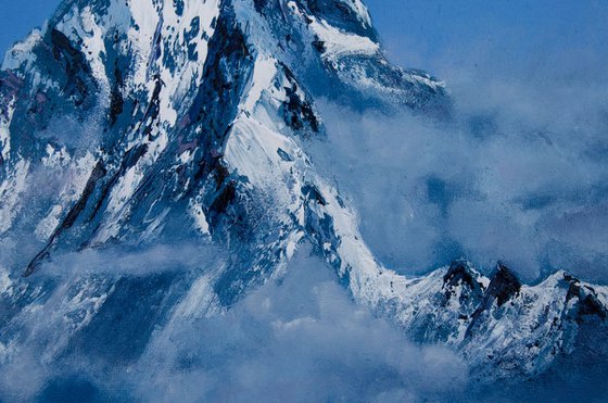 Annapurna Nepal - mountain landscape oil painting