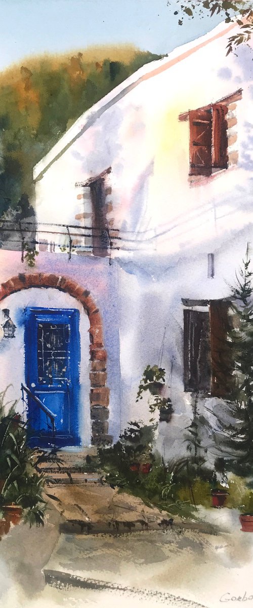 Greek village Sunrise #3 by Eugenia Gorbacheva