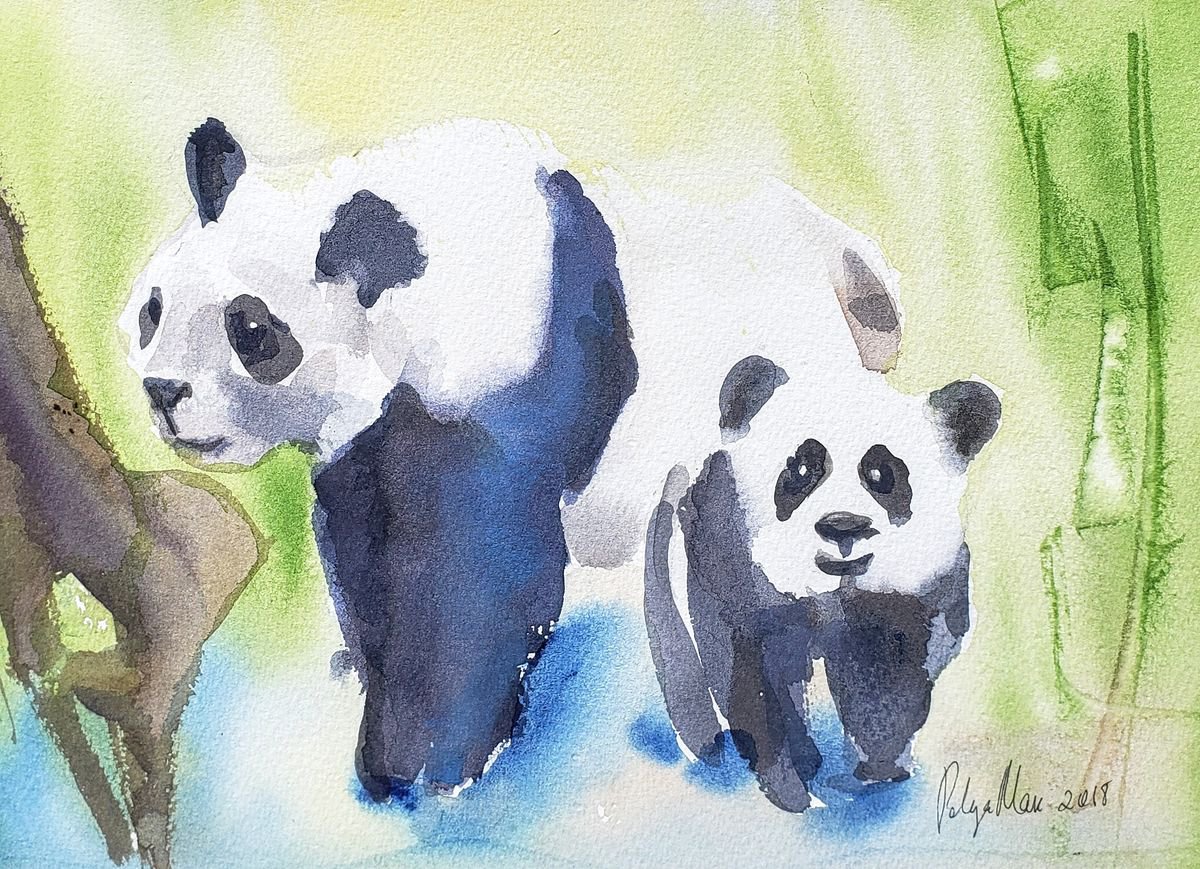 Panda family by Polina Morgan