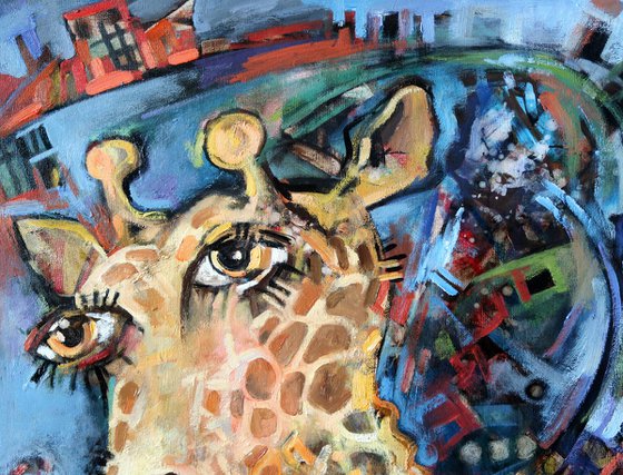 Clockwork giraffe and magpies.