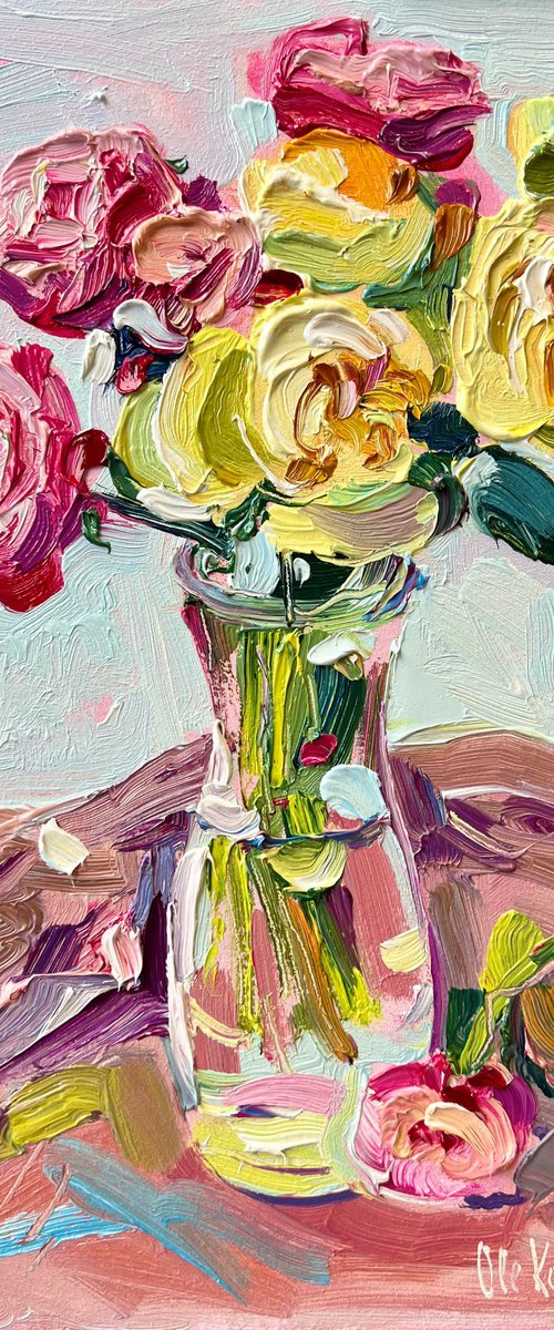 Roses in Vase by Ole Karako