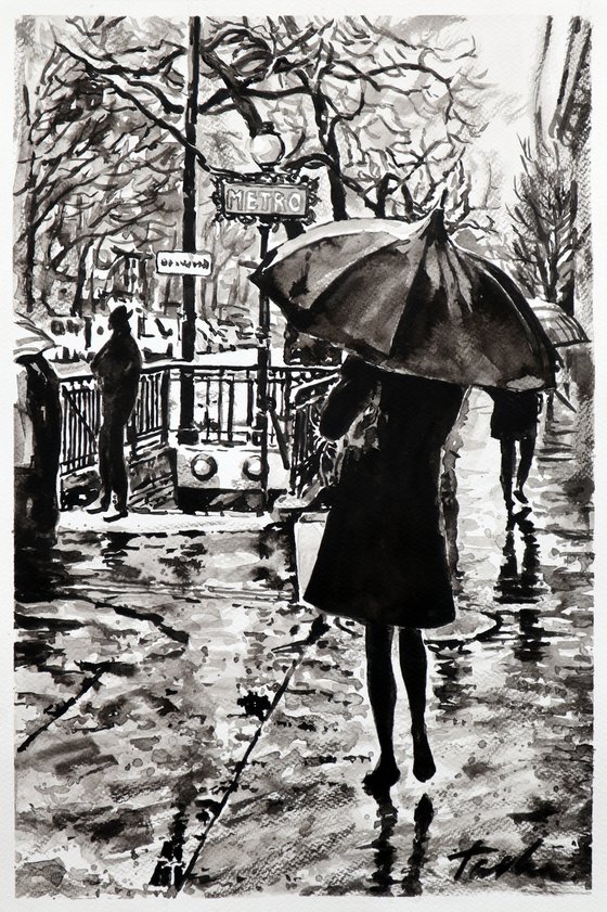 "Stranger in the rain"/ 30x45 cm