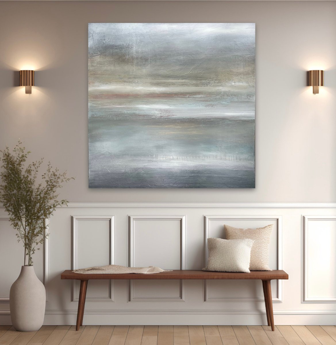 Abstract Acrylic Painting By Suzanne Williams, 39 X 39", Eira, Original Artwork