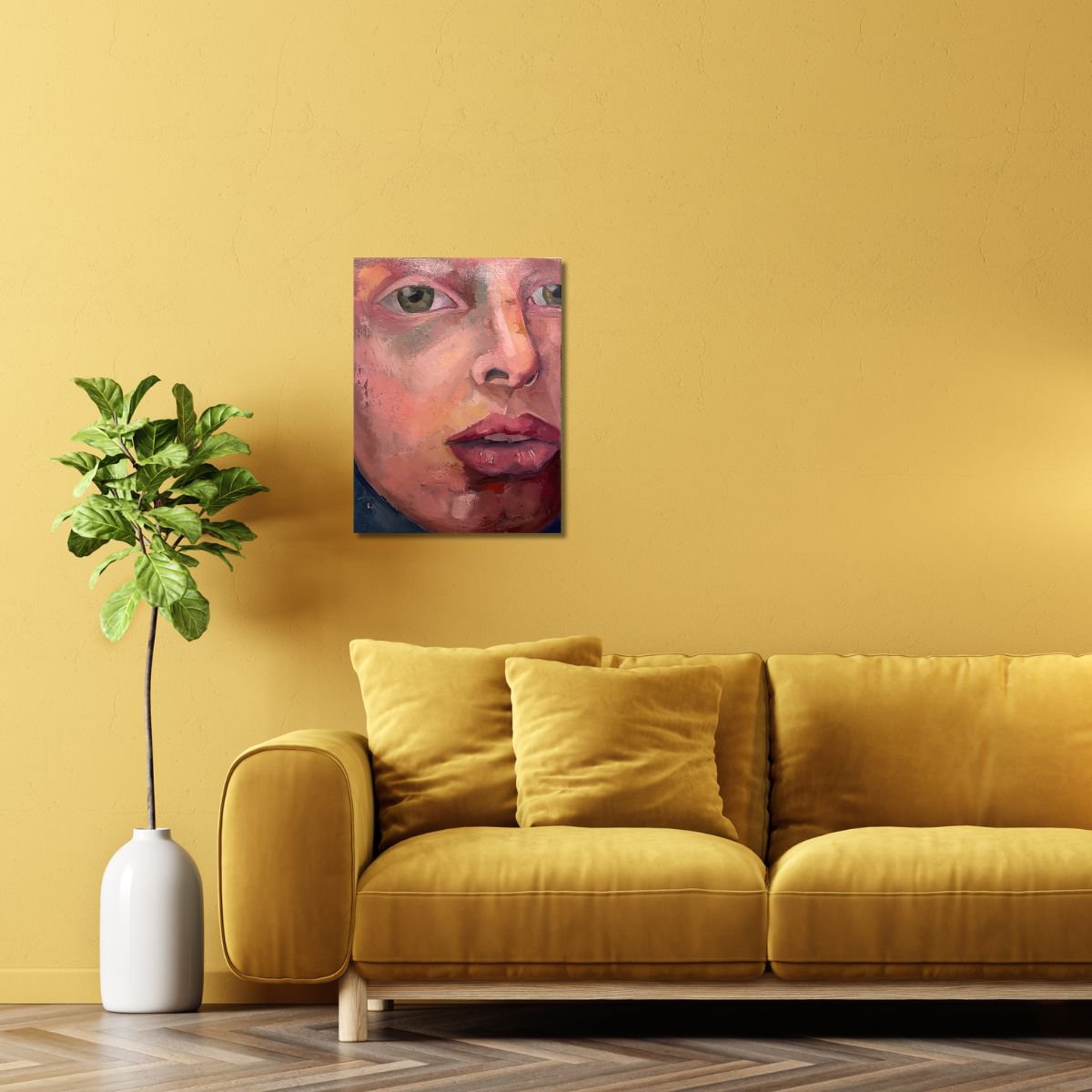 Impressionistic Portrait Oil Painting By Ulli Schmitt, 12 X 16", Ev, Original Artwork