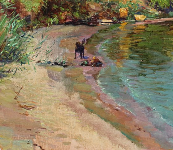Summer Landscape with a Setter