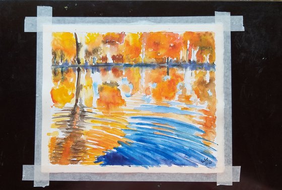 Autumn Gold, watercolor painting