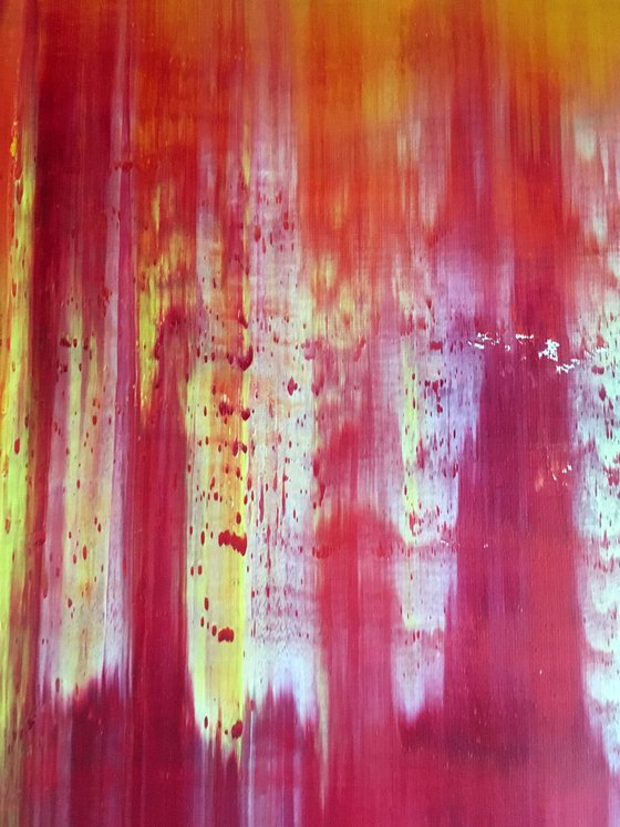 "Hellfire" - FREE USA SHIPPING - Original PMS Abstract Oil Painting On Canvas - 16" x 20"