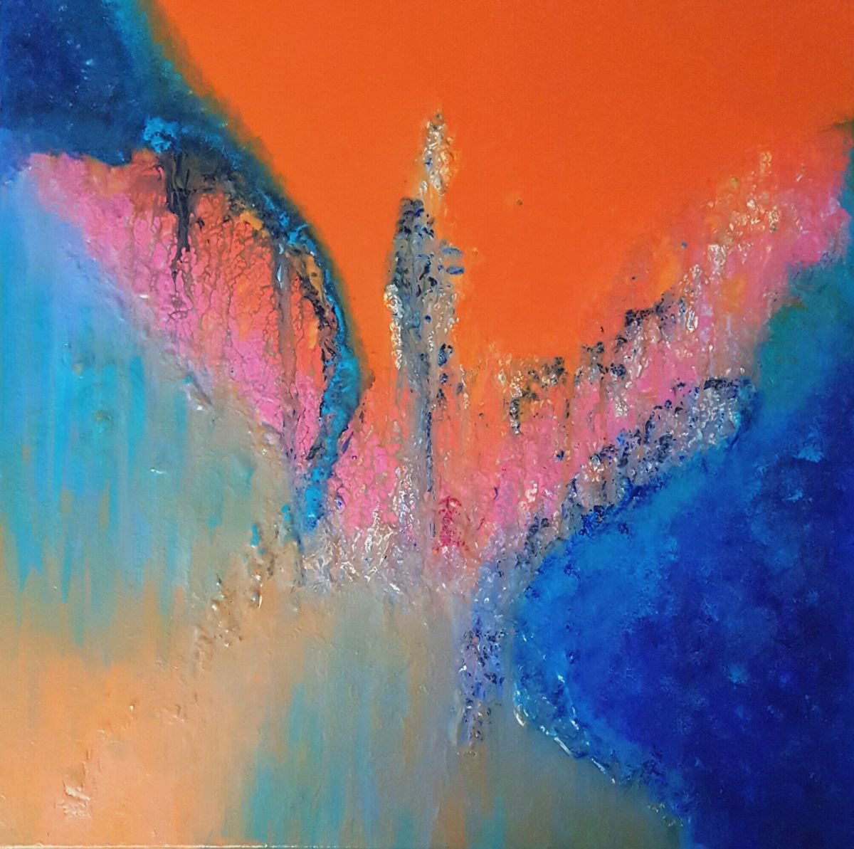 Come Fly With Me, 60x60, ready to hang by Silvija Horvat