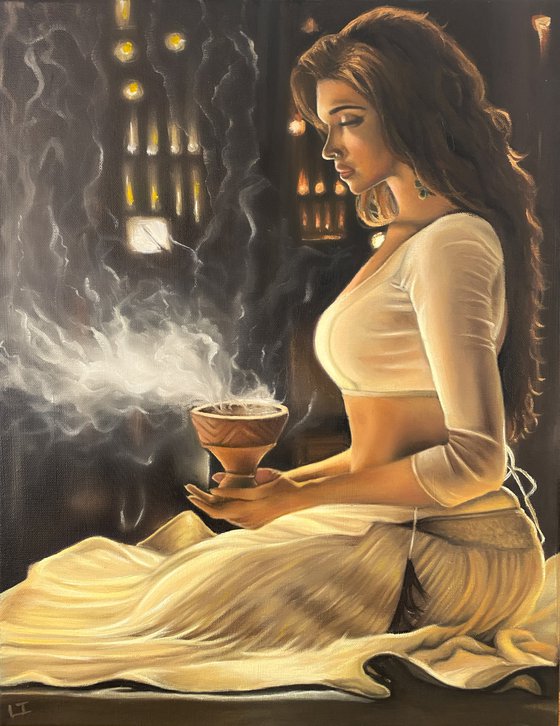 The girl with the smoking chalice