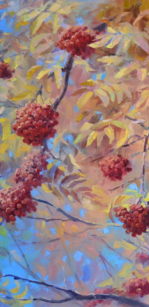 Red rowanberry 60x70cm by Ruslan Kiprych