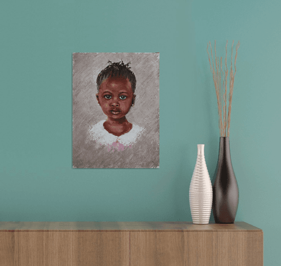 Portrait of a Little Girl /  ORIGINAL PAINTING