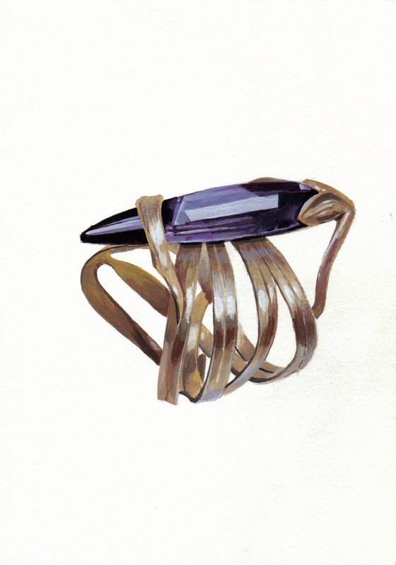 Amethyst Art Nouveau style ring