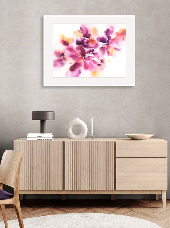 Bright abstract flowers