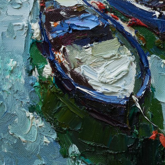 Boats   - Original  impasto oil painting