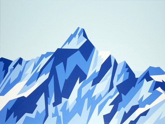 Dent d'Hèrens mountain painting, Original acrylic on canvas