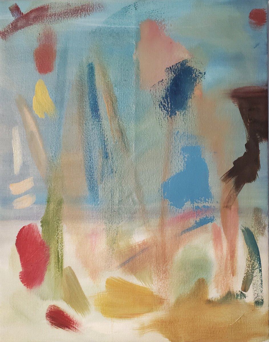 Organic Abstract Oil Painting By Rebecca Hodel, 16 X 20", Monday, Original Artwork