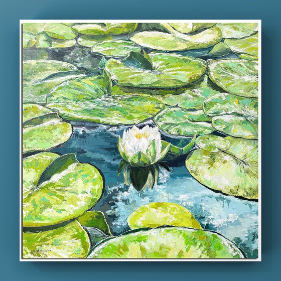 Water lilies impasto