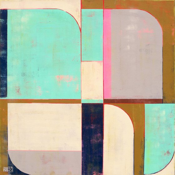 Circle in Circle Mint Square