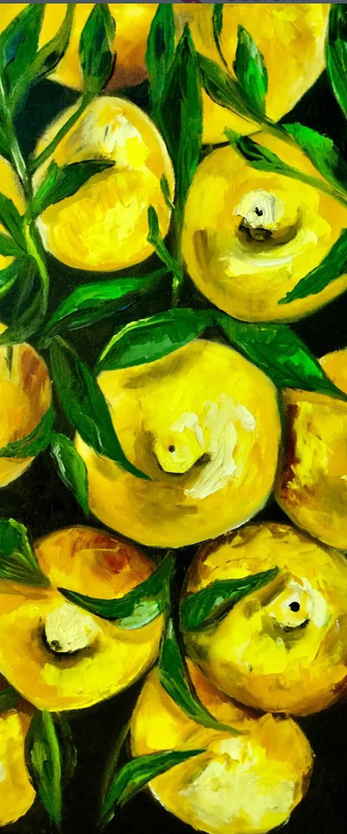 Lemons, oil painting by Olga Koval