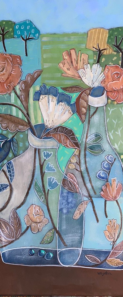 Another Bottle Thoughts Landscape by Holly Wojahn
