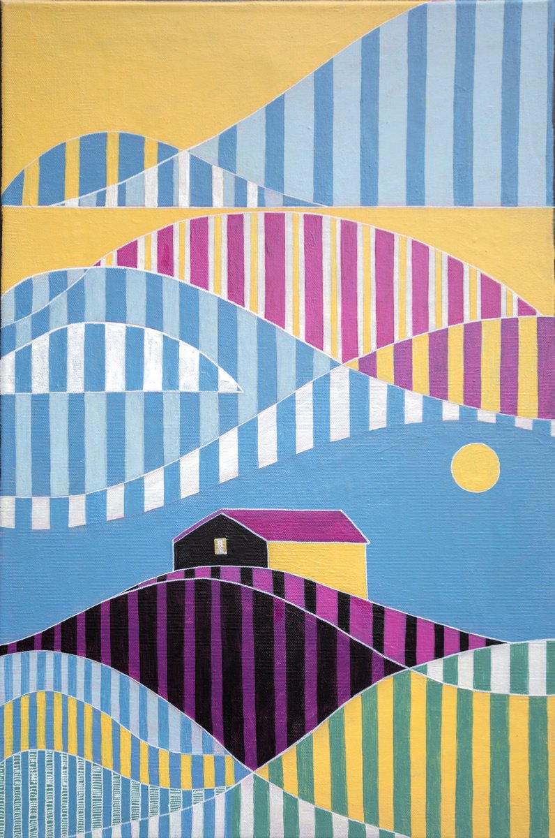 Organic Abstract Acrylic Painting By Ariadna De Raadt, 16 X 24, Home And Silence 13, Original Artwork