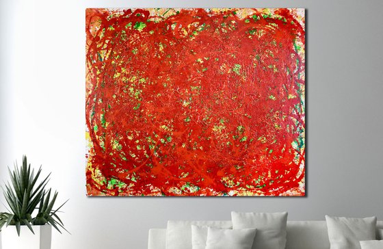 Coming From The Red | Very large abstract painting