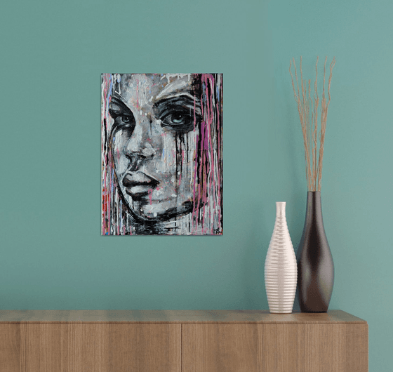 JUST DO NOT CRY -Modern abstract Portrait