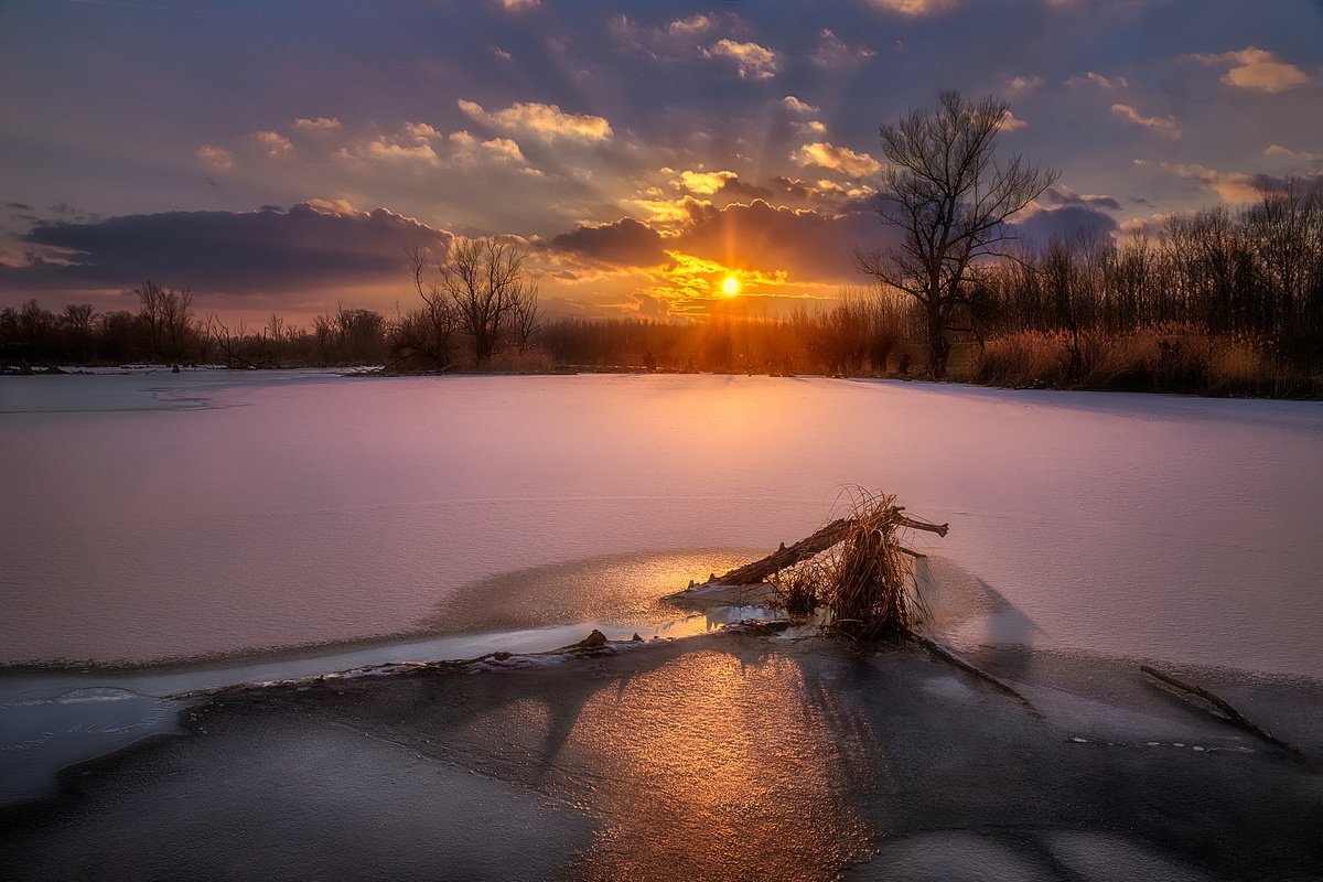 Winter evening in lowlands by Kucera Martin