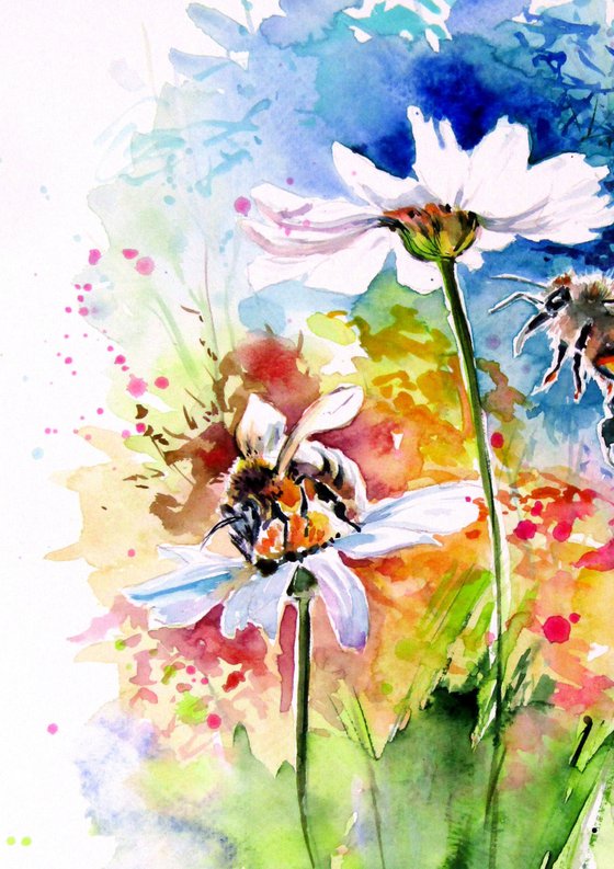 Bees and flowers