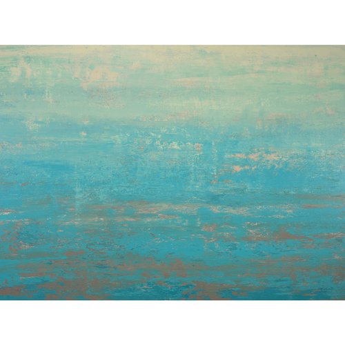 Pastel Beach - Modern Abstract Expressionist Seascape by Suzanne Vaughan