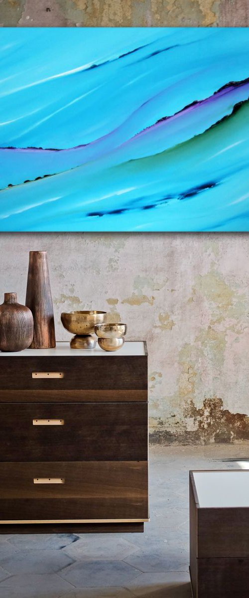 In the distance - Original abstract painting, oil on canvas by Davide De Palma