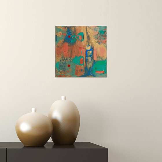 Little Teal Copper Abstract Concept 2