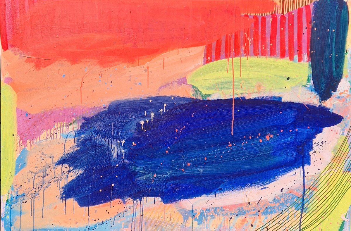 Abstract Acrylic Painting By Jessie Woodward, 59 X 39, 882, Original Artwork