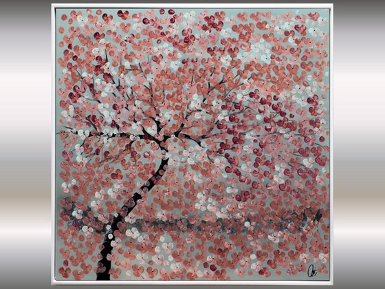 Romantic Dream - acrylic abstract painting, cherry blossoms, nature painting, canvas wall art