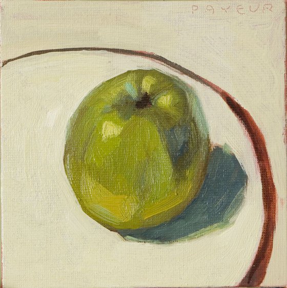 modern still life of green apple : gift for food and fruit lover