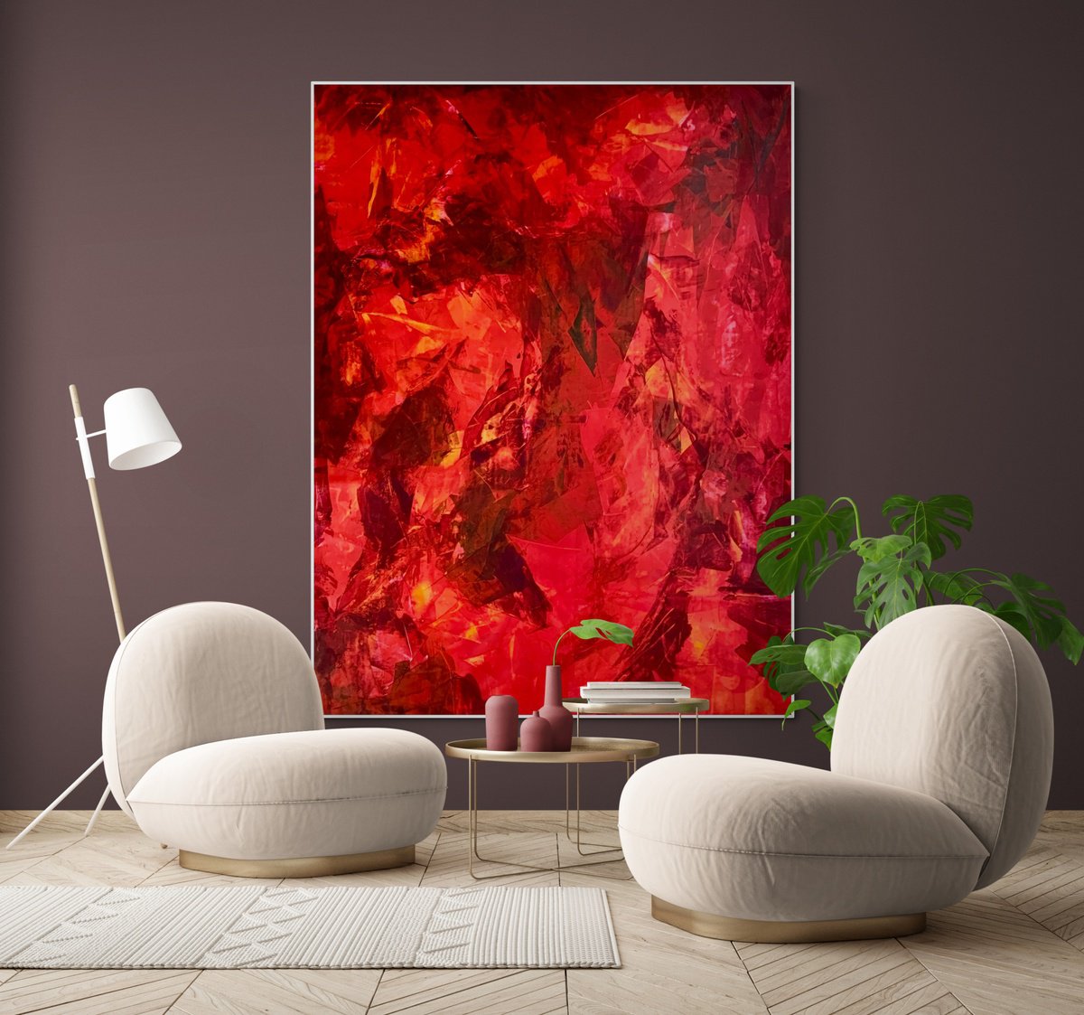  Terra M 3624 Red Abstract By Anita Kaufmann, 59 X 79, Artwork For Sale On Artfinder