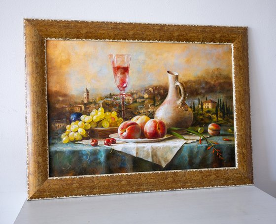 Repast With A Landscape In The Background