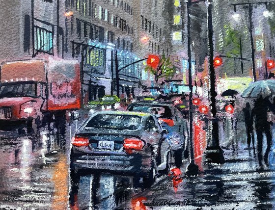 New York ( 42nd street in the rain )