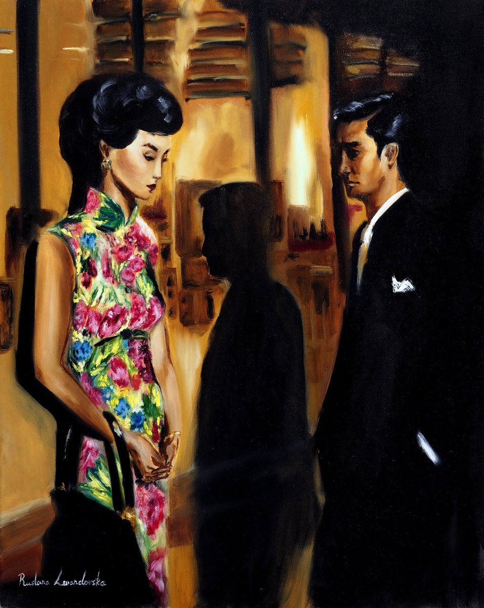 Impressionistic Portrait Oil Painting By Ruslana Levandovska, 24 X 30", In The Mood For Love, Original Artwork