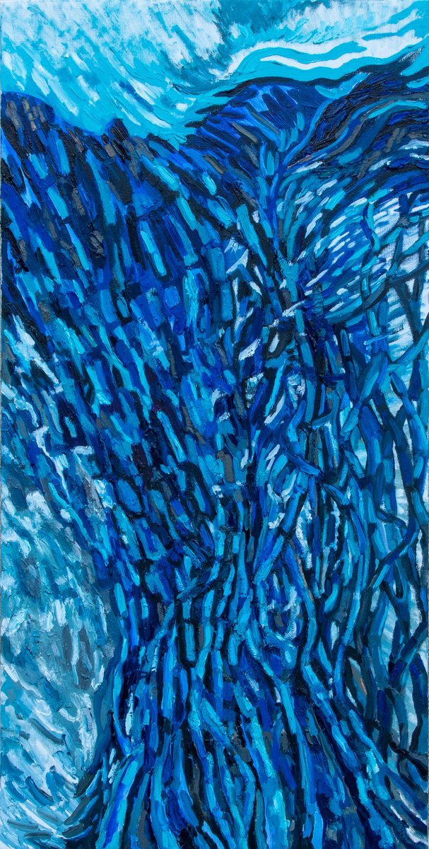 Impressionistic Abstract Oil Painting By Lilit Vardanyan, 18 X 35", Fromtreetoabstract, Original Artwork