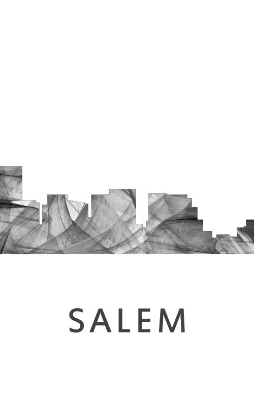 Salem Oregon Skyline WB BW by Marlene Watson
