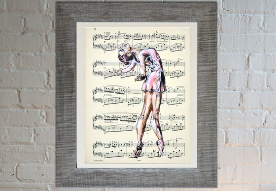 Ballerina XLIV- Vintage Music Page, GIFT idea